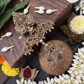 Vriksham Half Moon With Peacock Design 1 Gram Gold Jad Billai-G20329